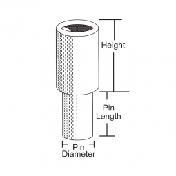 Drop In Extension, 1.575" (40mm) Dia. Pin, x 2" Rise Height